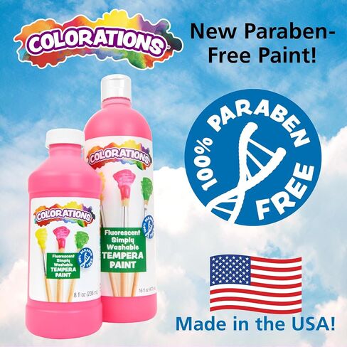 Colorations Washable Tempera Paint, Set of 6 Colors, 8oz Each, Non Toxic Paint, Vibrant Paint, Craft Paint Children, Art Supplies, Homeschool, Home School Use in Saudi Arabia