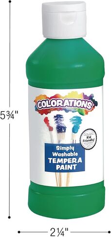 Colorations Washable Tempera Paint, Set of 6 Colors, 8oz Each, Non Toxic Paint, Vibrant Paint, Craft Paint Children, Art Supplies, Homeschool, Home School Use in Saudi Arabia
