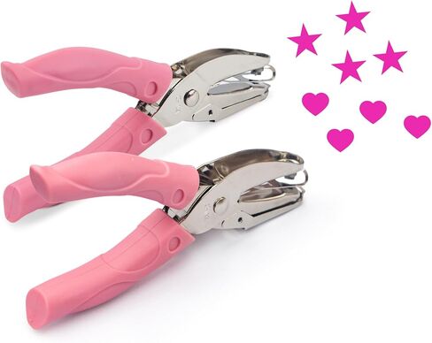 Star Shape Hole Handhold Single Paper Hole Punch for Paper and Crafts, 1/4 inch Puncher with Pink Soft Thick Silicone Cover in Kuwait