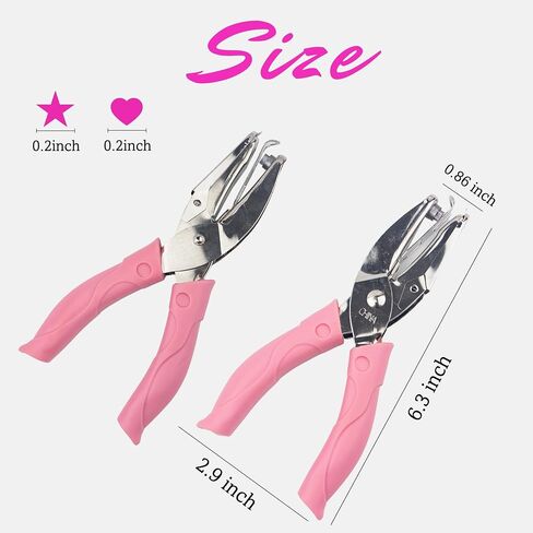 Star Shape Hole Handhold Single Paper Hole Punch for Paper and Crafts, 1/4 inch Puncher with Pink Soft Thick Silicone Cover in Kuwait