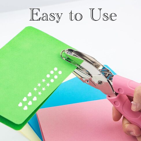 Star Shape Hole Handhold Single Paper Hole Punch for Paper and Crafts, 1/4 inch Puncher with Pink Soft Thick Silicone Cover in Kuwait