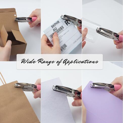 Star Shape Hole Handhold Single Paper Hole Punch for Paper and Crafts, 1/4 inch Puncher with Pink Soft Thick Silicone Cover in Kuwait