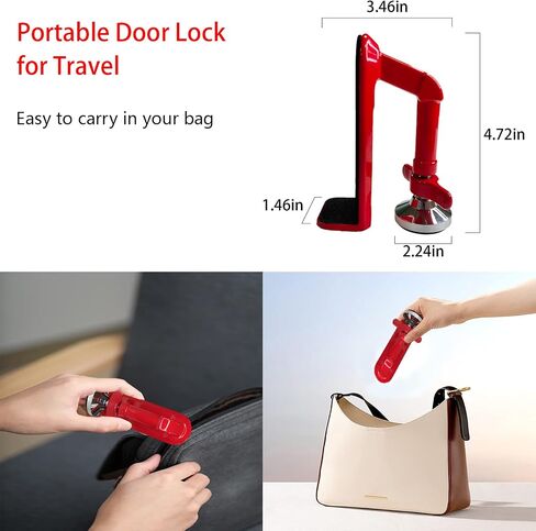 Door Stoppers Security - Portable Door Lock for Travel Anti Theft Door Blocker, Hotel Room Apartment Safety - No Drill Garage Door Brace Devices for Women, Children - Sleep with Peace of Mind in Saudi Arabia