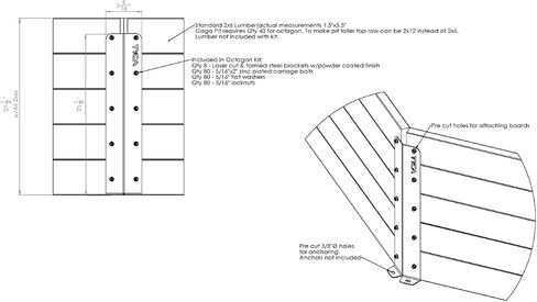 Gaga Pit Brackets, DIY Design, 11 Gauge (1/8 in) Powder Coated Steel, Easy Assembly, Includes Bolts/Washers/Locknuts, Wood Not Included in Saudi Arabia
