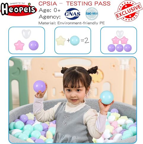 Ball Pit Balls 100 200 500 Plastic Balls for Toddlers Phthalate Free BPA Free Non-Toxic Crush Proof Balls Play Toys Pool Balls for Kids Ball Pit/Kiddie Pool/Playpen in Saudi Arabia
