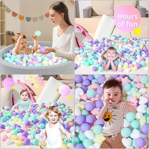 Ball Pit Balls 100 200 500 Plastic Balls for Toddlers Phthalate Free BPA Free Non-Toxic Crush Proof Balls Play Toys Pool Balls for Kids Ball Pit/Kiddie Pool/Playpen in Saudi Arabia