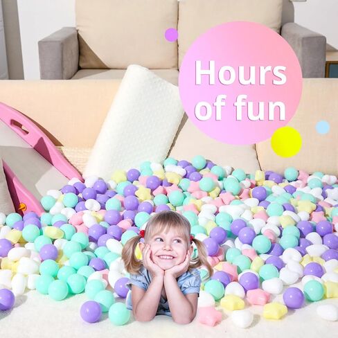 Ball Pit Balls 100 200 500 Plastic Balls for Toddlers Phthalate Free BPA Free Non-Toxic Crush Proof Balls Play Toys Pool Balls for Kids Ball Pit/Kiddie Pool/Playpen in Saudi Arabia
