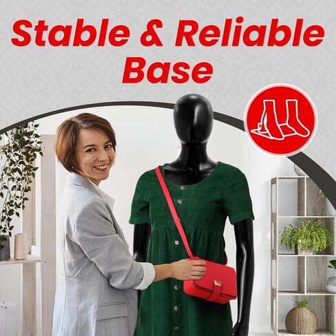 Female Mannequin - Premium Quality Construction, Detailed Dimensions for Realistic Proportions, Sturdy, Durable, and Secure, Versatile Display for Various Clothing Styles, Black in Saudi Arabia