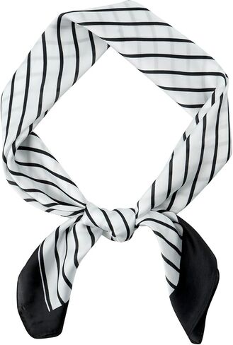 GERINLY Stripe Neckerchief for Men, Minimalism Square Scarf with Lines Pattern, Classic Bandana Silk Feel in Saudi Arabia