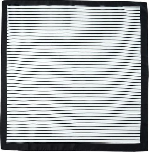 GERINLY Stripe Neckerchief for Men, Minimalism Square Scarf with Lines Pattern, Classic Bandana Silk Feel in Saudi Arabia