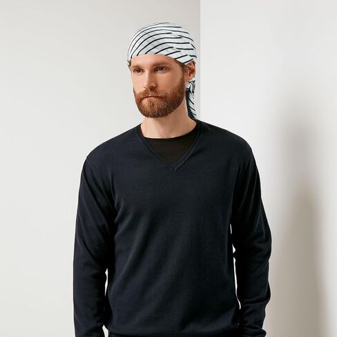 GERINLY Stripe Neckerchief for Men, Minimalism Square Scarf with Lines Pattern, Classic Bandana Silk Feel in Saudi Arabia