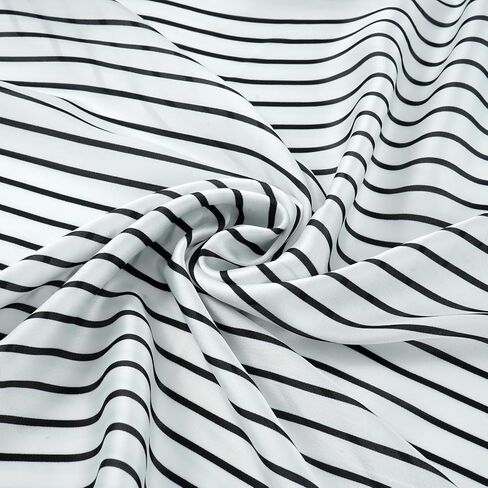GERINLY Stripe Neckerchief for Men, Minimalism Square Scarf with Lines Pattern, Classic Bandana Silk Feel in Saudi Arabia