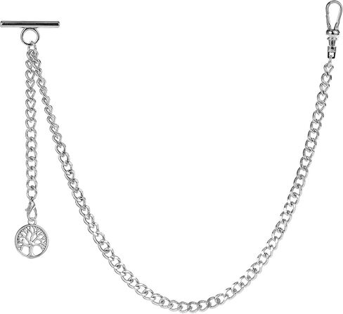 ZTA Albert Chain Pocket Watch Chain Fob Chain with Life Tree Design Pendant Medal Fob with T Bar Swivel Clasp in Saudi Arabia