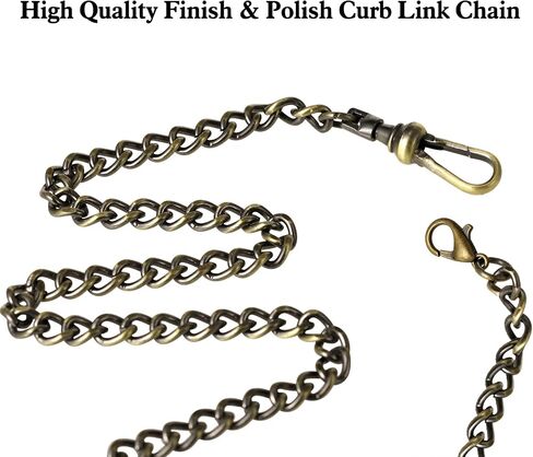 ZTA Albert Chain Pocket Watch Chain Fob Chain with Compass Design Pendant Medal Fob with T Bar Swivel Clasp in Saudi Arabia