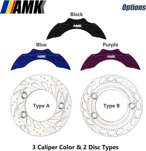 أقراص الفرامل AMK الألومنيوم TRX4 مع الفرجار، وسادات الفرامل بمقياس 1/10 لترقيات RC Crawler TRX4 (أسود A) in Saudi Arabia