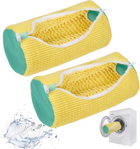 Shoe Washing Bag for Washing Machine, Laundry Shoe Bag for Washer and Dryer, Reusable Shoe Washing Bag for All Shoe Types and Sizes (Yellow 2Pcs) in Saudi Arabia