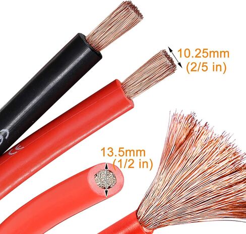 كابلات توصيل السيارات 1 مقياس 1200AMP 20Ft كابلات معززة للخدمة الشاقة، لسيارة فان سيارات الدفع الرباعي شاحنة البنزين/الديزل محركات السيارات in Saudi Arabia