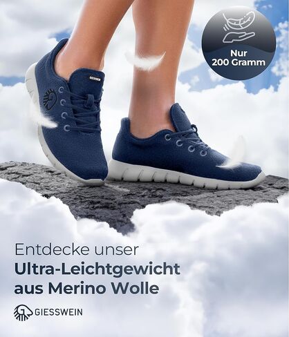 Giesswein Merino Runners Men - Breathable Merino Wool 3D Stretch Sneakers, Lightweight Men's Casual Shoes with Replaceable Footbed in Saudi Arabia