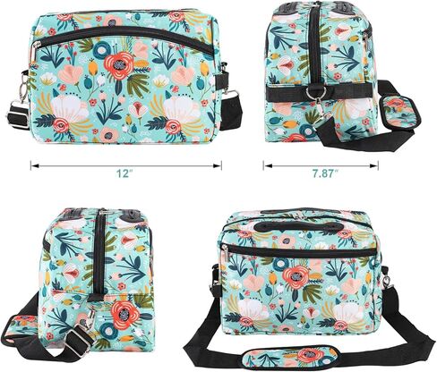 icolor Crochet Bag Organizer | Yarn Storage Tote Holder | Knitting Bag for Knitting Crocheting with Shoulder Strap & Zipper Pockets for Crochet Hooks Needles Accessories for Women (Green) in Kuwait