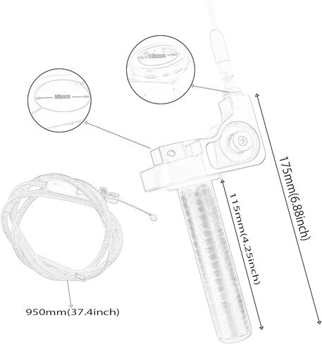 دراجة نارية 22 مللي متر 7/8 ''تويست خنق مقبض قبضة + كابل CRF50 CRF70 70 110 70CC 110CC IRBIS 125 250 الترابية دراجة الطرق غير الممهدة in Kuwait