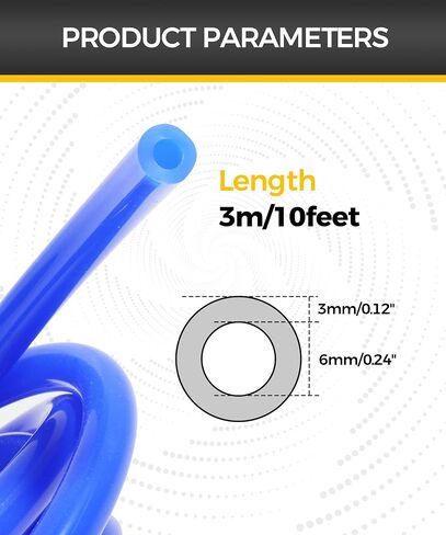 10Ft Vacuum Hose,Silicone Vacuum Tubing Hose Line,Vacuum Hose Automotive,Car Accessories High Performance Vacuum Line Vacuum Tubing,1/4" Inner Diameter Hose for Vehicle Radiator (Black) in Saudi Arabia