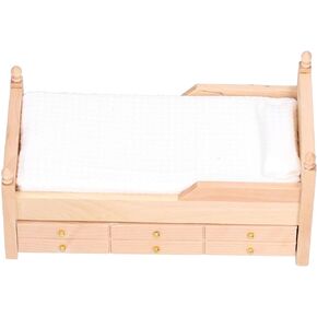 Dollhouse Bed, Miniature Dollhouse Single Bed Decoration Accessories Mini Miniature Dollhouse Bed for Doll Houses for Baby