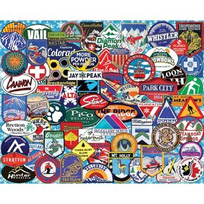 White Mountain Puzzles Ski Badges - 1000 Piece Jigsaw Puzzle