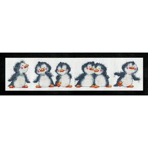 Crafts Penguin Row Counted Cross Stitch Kit, White
