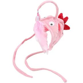 Cat Collar with Feather Toy Attached,Teasing Cat Toy,Cat Hat Design for Indoor Kitten Cats Play Chase