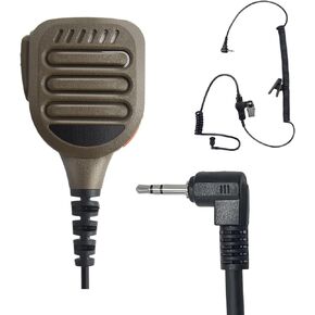 IP65 Waterproof Remote Shoulder Hand Handheld Mic Remote Speaker Microphone with 3.5mm Listen Earpiece for Motorola Talkabout t600 t800 t605 t465 t200tp mr350 mh230r(2.5mm Single Pin)