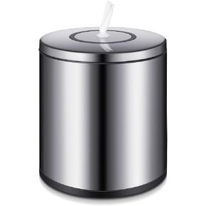 Tandefio Stainless Steel Countertop Wipe Dispenser Fits Wipes on Rolls 10 x 11.5 Inch Round Tissue Holder Refillable Tabletop Cylinder Container for Fitness Clubs Gym Schools Daycares