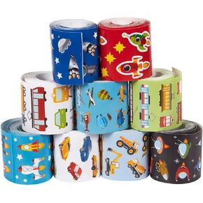 Juvale Transportation Stickers, Reward Sticker Roll (9 Rolls, 3204 Pieces)