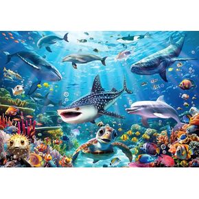 Puzzles for Kids Ages 4-6 6-8 8-10, Underwater World Ocean Puzzles 100 Pieces for Kids Learning Educational Puzzle Toys for Boys and Girls
