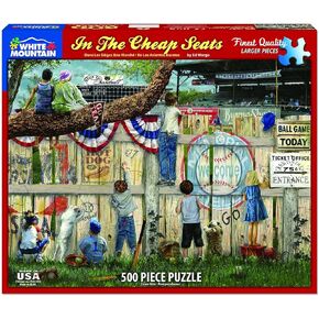 White Mountain Puzzles in The Cheap Seats - 500 Piece Baseball Puzzle - 24" x 30"