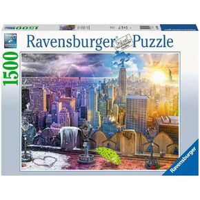 Ravensburger 16008 Day and Night New York Skyline 1500 Piece Puzzle for Adults - Every Piece is Unique, Softclick Technology Means Pieces Fit Together Perfectly, Blue