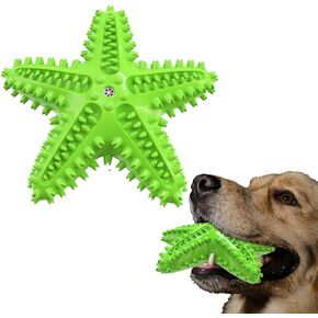 Dog Chew Toys Squeaky Dog Toys Dog Water Floating Toys Starfish Natural Tooth Brush Teeth Cleaning Toy for Small Medium Dog Blue