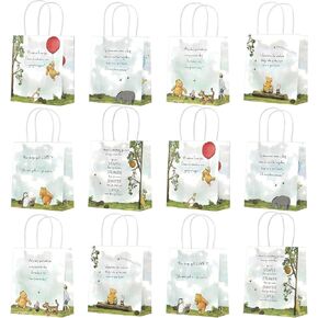 12 قطعة من أكياس الهدايا الكرتونية للحفلات من kasjde، زينة حفلات الرسوم المتحركة، أكياس الحلوى، أكياس الهدايا مع مقابض، أكياس الوجبات الخفيفة، لوازم حفلات أعياد الميلاد للأطفال in Kuwait