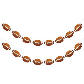 2 Pcs Football Party Decorations Banner Football Hanging Garland Football Paper Cutouts for Birthday Party Supplies Assembled for Home Classroom Decor Sports Themed Party Favors