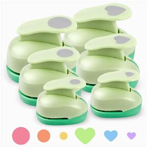 UCEC Paper Punches for Crafting, Craft Punches for Paper Crafts, 1 Inch Craft Hole Punch Shapes, 6PCS Paper Hole Puncher Shape Cutters for Crafts, Star Heart Flower Punch for Crafting & DIY Projects
