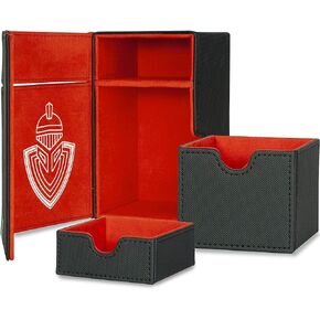 Card Guardian - Premium 100 Card Deck Box with Dice Compartment for Trading Card Games TCG (Black) Compatible with Magic the gathering (MTG), Commander Deck, Yugioh Deck Box, Sports Cards Binder in Kuwait