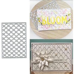 Diamond Grid Frame Metal Die Cuts Dies, Diamond Grid Background Frame Cutting Dies Cut Stencils DIY Scrapbooking Cards Decorative Embossing Paper Dies for Album Card Making Scrapbooking