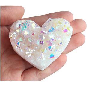 Acxico 1 pcs Wholesale Lot 7 to 10 PCs Natural Angel Aura Quartz Cluster Heart Crystal