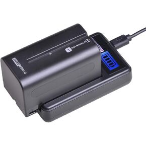 1-Pack NP-F750 F750 Battery + LCD USB Charger for Sony NP-F550 NP-F960 NP-F970 NP-F770 NP-F730 CCD-TR917 CCD-TR940 CCD-TRV101 CCD-TRV215 CCD-TRV25 CCD-TRV36 Batteries