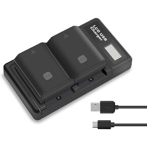 استبدال بطارية NP-FZ100 لكاميرات Sony A7 IV، A7 III، A7R III، A7R IV، A7S III، FX30، A6600، A9، A9 II، 2 حزمة 7.2 فولت 2280 مللي أمبير، مع شاحن بطارية بشاشة LED مزدوجة in Kuwait