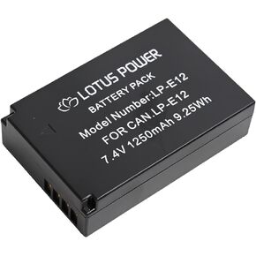 LOTUS POWER LP-E12 Batteries Replacement, 1250mAh 7.4V LPE12 Battery Compatible with Canon Cameras EOS M10 / EOS M50 Mark II/EOS M200 / EOS 100D / EOS Rebel SL1 / PowerShot SX70 HS