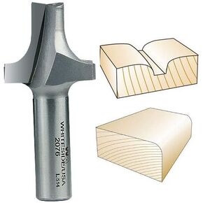 Whiteside Router Bits 2076 Round Over and Edge Trim Bit with Plunge Point 3/8-Inch Radius and 1-3/8-Inch Large Diameter