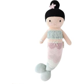 cuddle + kind Luna The Mermaid Little 13" Hand-Knit Doll – 1 Doll = 10 Meals, Fair Trade, Heirloom Quality, Handcrafted in Peru, 100% Cotton Yarn