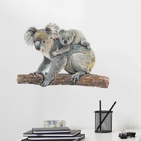 ROFARSO Lifelike Lovely Cute Koala Animal 3D Vinyl Wall Stickers Removable Wall Decals Art Decorations Decor for Nursery Baby Bedroom Playroom Living Room Murals