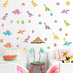 ملصقات جدارية لطيفة ملونة على شكل ديناصورات للأطفال قابلة للتقشير واللصق لغرف نوم الأطفال والبنات والرعاية النهارية لتزيين الحائط وملصقات جدارية للأطفال ملصقات فنية جدارية in Kuwait