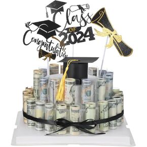 Beeveer Graduation Money Gift Box Class of 2024 Cash Gift Kit Congratulation Grad Money Holder Cake Box with Money Tray and Lock Cash Cake DIY Unique Greeting Gift for Graduation Prom Party Decoration in Saudi Arabia